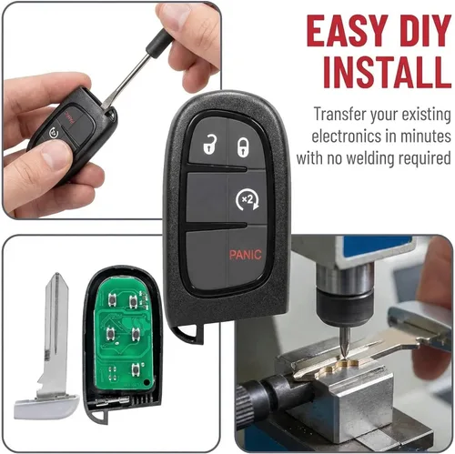 Vista 3 de Llavero de repuesto para Dodge Ram 2013, 2014, 2015, 2016, 2017, 2018, Dodge Ram 1500, 2500, 3500, 4500, 4500, Laramie Outdoorsman SLT SXT