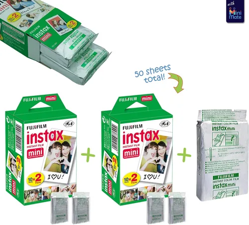 Vista 2 de Fujifilm Instax Mini 11 - Cámara instantánea gris carbón + paquete de accesorios MiniMate + funda personalizada + paquete con 50 hojas de papel