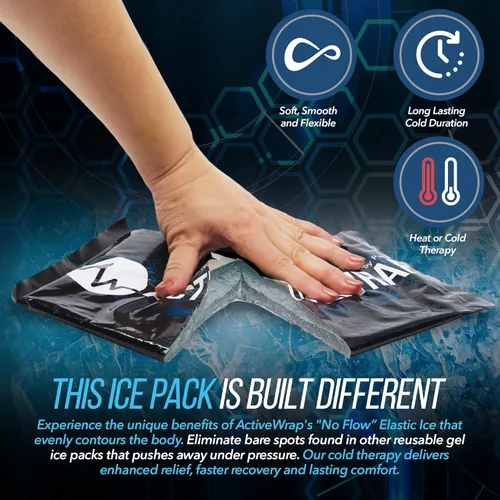 Vista 4 de ActiveWrap - Manga de hielo para cadera diseñada por fisioterapeutas para el dolor, comodidad posoperatoria, flexores de cadera y soporte muscular