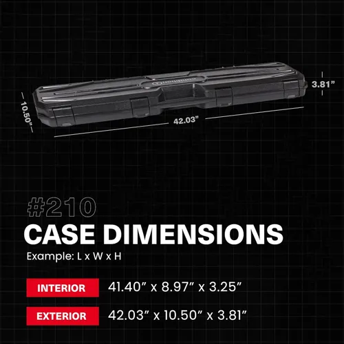 Vista 2 de Condition 1 Estuche rígido económico de 42" para transporte de rifle de un solo visor Modelo 210 con espuma, estuche de almacenamiento largo