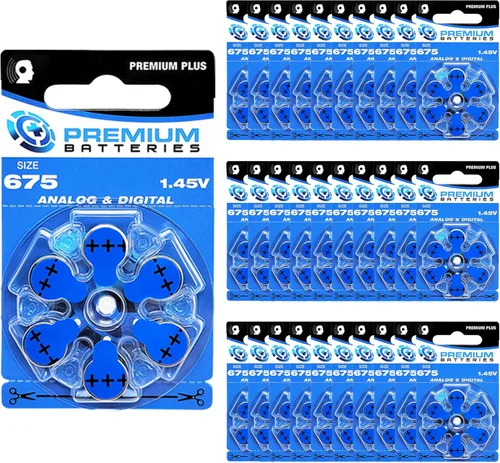 Vista 25 de Premium Batteries Tamaño 10 Batería de audífono de 1.45V Lengüeta amarilla (6 Baterías)