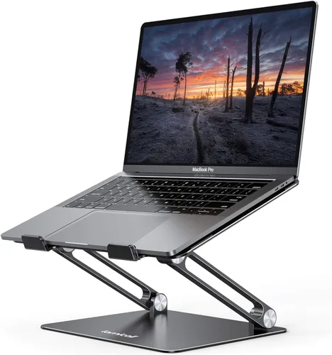 Vista 12 de Lamicall - Soporte ajustable para laptop, elevador portátil para laptop, soporte de aluminio para escritorio plegable, soporte ergonómico