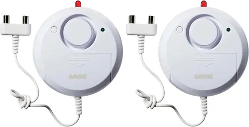 Vista 5 de SABRE sensor de alarma de fugas o desborde de agua, con cables, sirena de 110 dB – Fácil instalación propia