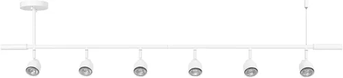 Vista 12 de GLOBE Electric 64000124 - Iluminación de riel de 55 pulgadas con 6 luces de altura ajustable, blanco mate, cabezales giratorios, lámpara de techo