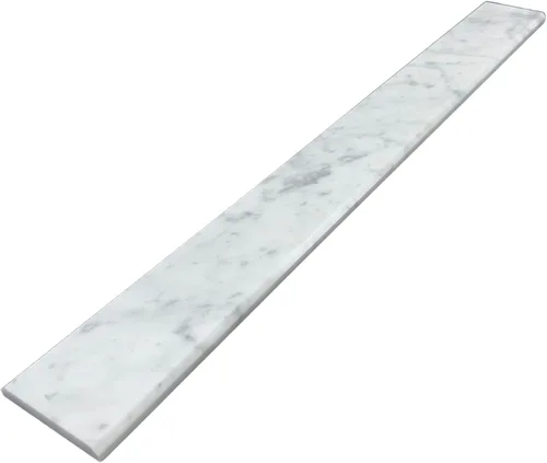 Vista 8 de Bisel doble de umbral de mármol pulido de carrara blanco italiano para transiciones de piso (4 x 24 pulgadas)