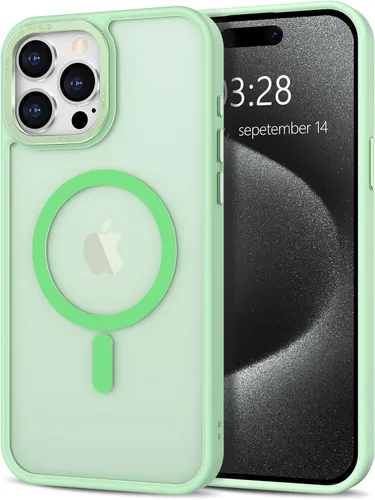 Vista 223 de Anuck - Funda magnética para iPhone 11 compatible con MagSafe, carcasa trasera mate translúcida dura, borde de TPU, delgada, resistente a impactos