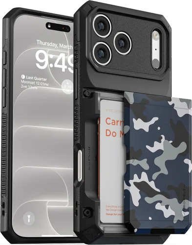 Vista 28 de VRS Design Damda Glide Pro funda compatible con iPhone 12/12 Pro, con espacio para 4 tarjetas, prémium, resistente, tarjetero semiautomático Verde