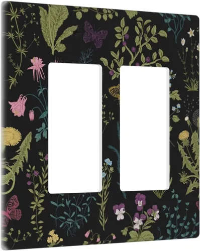 Vista 46 de Placa decorativa para interruptor de luz, playa, rosa, escena nocturna, 2 bandas, 1 palanca, 1 placa de pared dúplex, decoración de placa