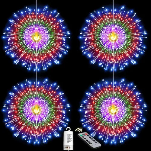 Vista 7 de LetsFunny Guirnalda de luces de Navidad de hadas de alambre de cobre, 225 LED DIY 8 modos de luces regulables con control remoto, luces decorativas