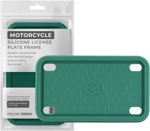 Vista 18 de Rightcar Solutions Marco de matrícula de motocicleta de silicona de alta calidad, a prueba de óxido, a prueba de sonajeros, resistente a la Azul