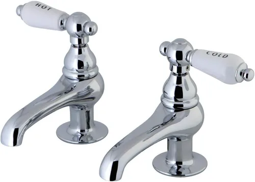 Vista 4 de Kingston Brass CC3L8 - Grifo vintage para lavabo, níquel cepillado