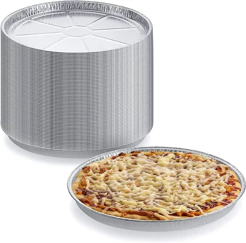 Paquete de 12 bandejas redondas desechables para pizza – Bandeja de pizza duradera para galletas, pasteles, focaccia y más – Tamaño: 12-1/4" x 3/8"