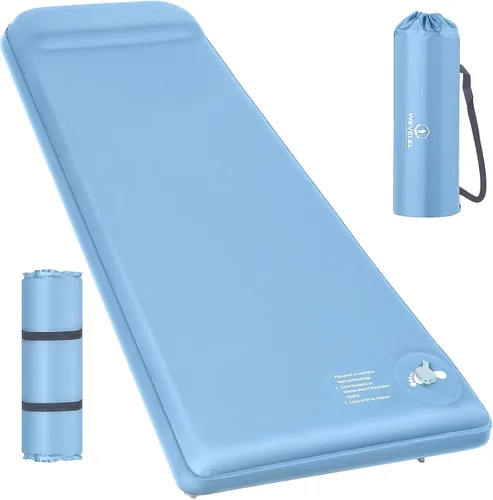 Vista 10 de Wevelel Memory Sleeping Pad, 3.1" Ultra-Thick Foam Sleeping Mats for Camping, Easy Inflate&Deflate,9.5 R-Value Insulated Camping Mattress Pad with
