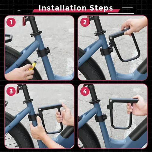 Vista 6 de Windone E Bike U Lock con llaves, 6 pulgadas de longitud, impermeable, de seguridad, antirrobo, para motocicleta y scooter con soporte de montaje