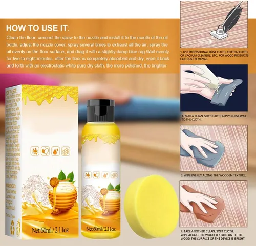 Vista 3 de Yosoo Spray de cuidado, spray de cuidado de cera de abejas, aerosol de cuidado de cera de abejas para muebles, cera de abeja condimentada