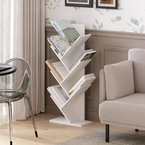 Vista 137 de Furinno - Estantería de cubos de 5 niveles serie Luder para libros y almacenamiento, color roble francés