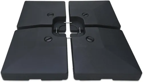Vista 10 de C-Hopetree Soporte de pesos base resistente de 229 libras para sombrilla de patio al aire libre en voladizo, juego de 4 piezas, color negro