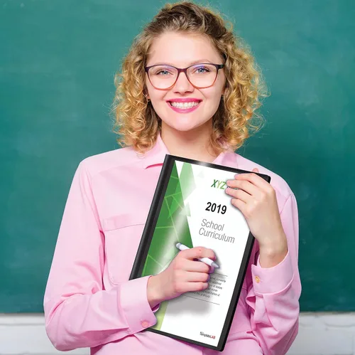 Vista 5 de Better Office Products Libro de presentación de protector de hojas encuadernado con 24 bolsillos, paquete de 3, vista frontal transparente