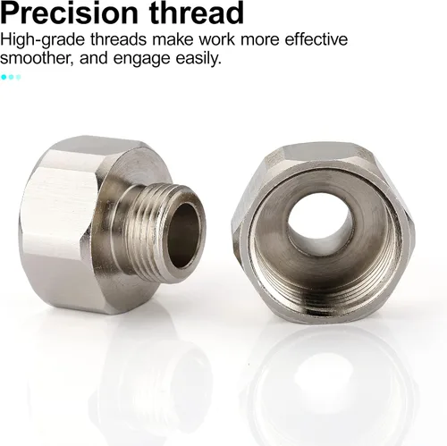 Vista 8 de G 1/2 Female to 3/8 Male COMP Reducer Adapter, Brass Pipe Fittings Water Hose Adapter, Compression Fitting for Kitchen Bathroom Faucet, Pipe