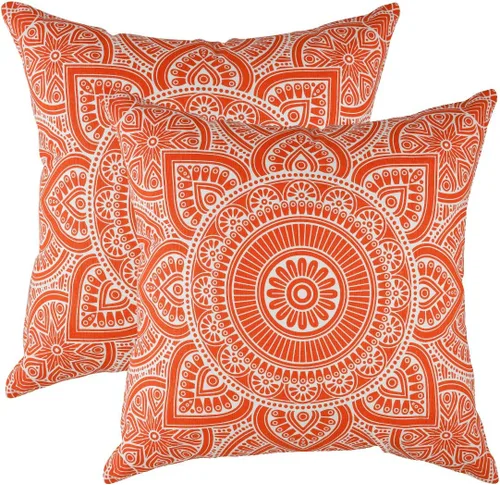 Vista 8 de TreeWool - Juego de 2 fundas para almohadas decorativas, diseño caleidoscopio, almohadas de cojín, cubierta deslizante para almohada y para el sofá