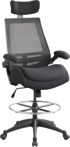 BOLISS Silla de Oficina de Dibujo Técnico para Computadora con Respaldo Alto de 400 libras, Cojín de Asiento Doble, Reposabrazos Abatibles, Soporte