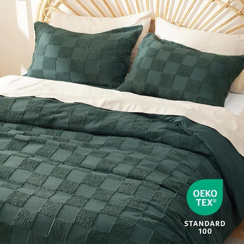 Vista 126 de Bedsure Funda de edredón bohemia para niños tamaño Queen (relleno de edredón/edredón no incluido) - Funda de edredón copetuda Queen para todas