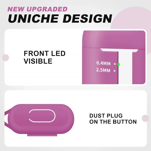 Vista 44 de Funda Protectora para AirPods 1/2, viene con kit de limpieza, funda protectora de silicona suave con hebilla, compatible con estuche de carga