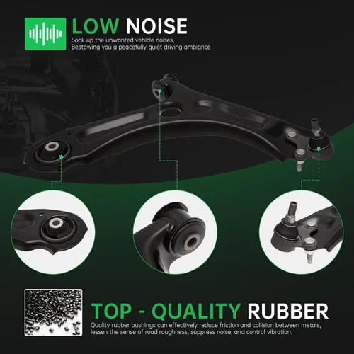 Vista 4 de AUQDD 2 piezas de suspensión (para sedán de 4 puertas) brazo de control inferior delantero y conjunto de rótula compatible con Volks-wagen Je-tta
