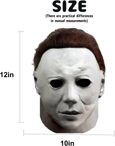 Vista 3 de Máscara de Michael Myers, máscara de Halloween para fiesta de disfraces, disfraz de Michael Myers