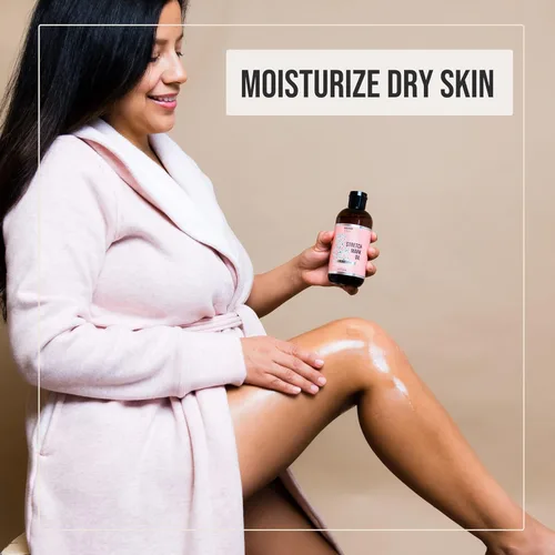 Vista 4 de Magnum Solace Aceite de estrías para el embarazo: aceite de vientre 100% natural para el embarazo con aceite de manteca de cacao, aceite