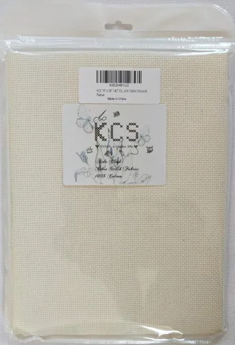 Vista 3 de Tela de punto de cruz de 14CT de algodón Aida de 19 x 28 pulgadas (blanco antiguo)