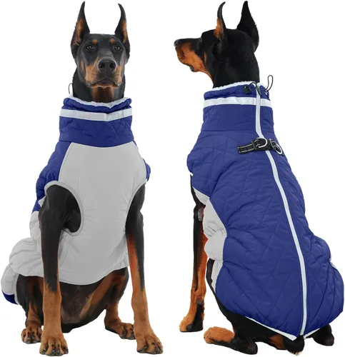 Vista 38 de Chaqueta de invierno para perro, abrigo impermeable y reflectante, resistente al viento, ropa cálida para mascotas, cómoda ropa de forro polar