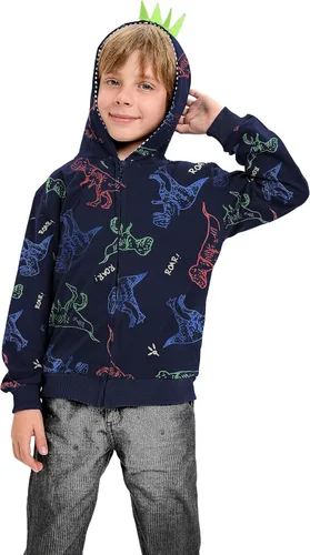 Vista 2 de Sudadera con capucha para niños pequeños, sudadera con capucha para bebé, con cremallera, abrigo de manga larga para invierno, camisas con capucha
