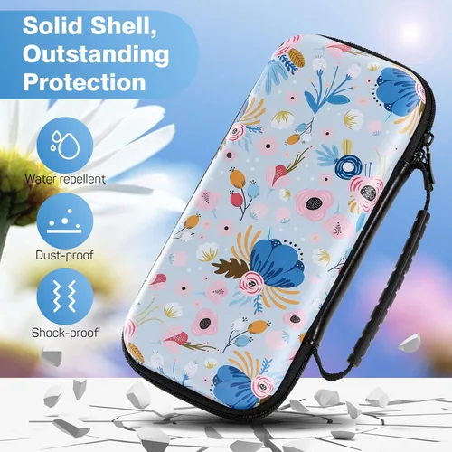 Vista 4 de MoKo Funda de transporte para Nintendo Switch modelo OLED Nintendo Switch, carcasa rígida portátil de viaje con 10 ranuras para tarjetas de juego
