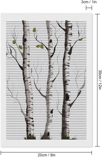 Vista 2 de QMNVBDS Birch Tree Diamond Painting Diamond Art Kits for Adults Round Dirll Diamond Painting Kit Diamond Painting Kits for Adults Beginners Gem Art