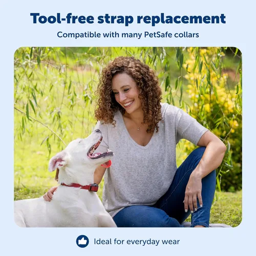 Vista 3 de PetSafe Correa de repuesto para collar de 3/4 pulgadas sin agujeros, correa ajustable, diseño de nailon duradero, hebilla de cierre rápido, Negro
