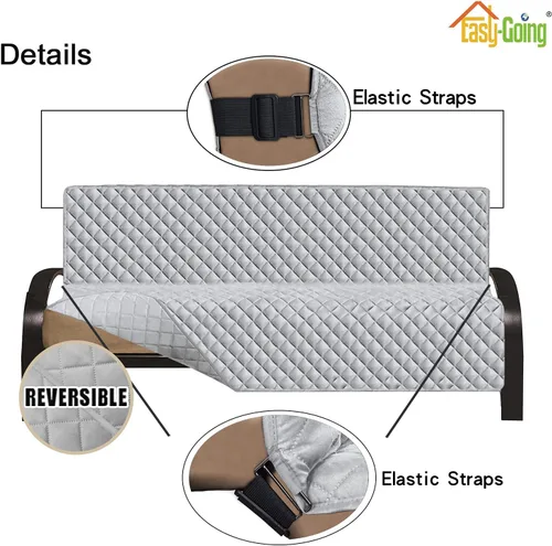 Vista 754 de Easy-Going - Funda reversible para sofá reclinable, resistente al agua, protector de muebles con correas elásticas, para mascotas y niños