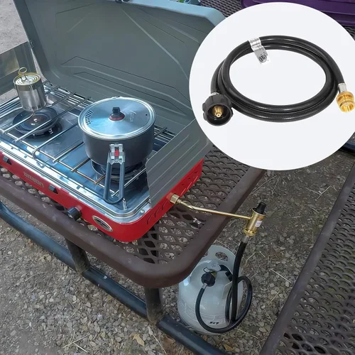 Vista 7 de Adaptador de manguera de propano de 6 pies, 1 libra a 20 libras, convierte electrodomésticos de 1 libra en tanques de 5 a 40 libras, se adapta a