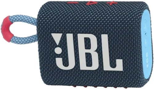 Vista 3 de JBL Go 3 Altavoz Bluetooth Portátil Inalámbrico Impermeable IP67 a Prueba de Polvo para Exteriores (Azul Rosa)