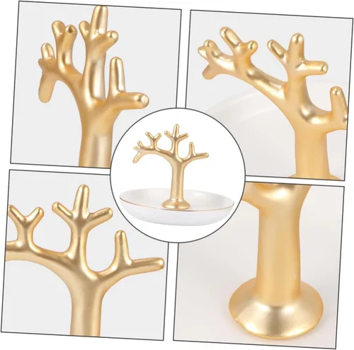 Vista 9 de ABOOFAN 2 pcs jewelry display trays gold ring holder ceramic dish plate earring dish holder jewelry display plate bandejas decorativas decor tray