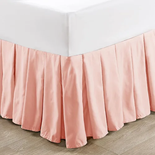 Vista 11 de Home Soft Things Falda de cama clásica de microfibra con volantes, diseño elegante de microfibra sólida envolvente con caída de 14 pulgadas, ropa