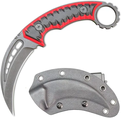 Vista 7 de C1112 Cuchillo fijo, cuchillo de hoja fija, hoja de acero D2+mango G10 cuchillos de campamento al aire libre, cuchillos de herramientas EDC con Verde