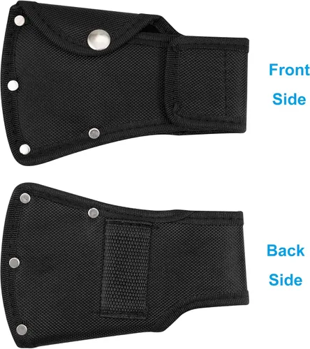 Vista 6 de Hatchet Head Sheath Holster, Black Oxford Sheath for 1-1/4Lb Axe, Double Snap Hatchet Protector Cover with Belt Loop, Outdoor Camping Hiking