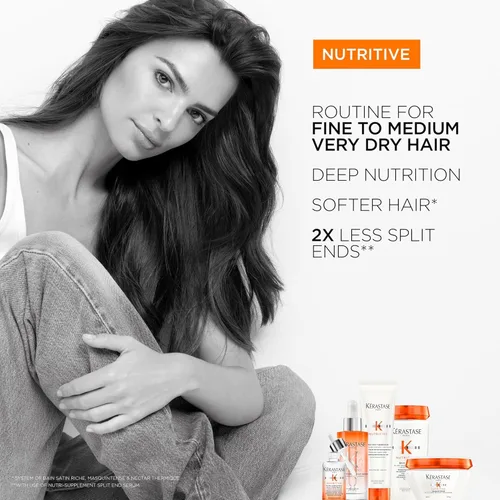 Vista 9 de Kerastase - Suero nutritivo para cabello seco con puntas abiertas, tratamiento nutritivo con aceite sin enjuague para suavidad y brillo, fórmula