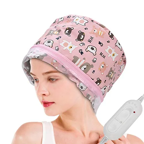 Vista 7 de Calefacción eléctrica para el cabello, calentador de vapor para acondicionador profundo, herramienta de cuidado del cabello desmontable, gorro