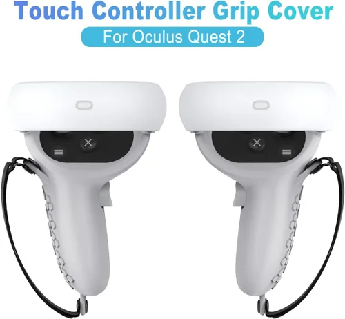 Vista 8 de AMZDM Controller Grip for Oculus Meta Quest 2 Accessories Grips Cover for VR Touch Controllers Covers Protector with Non-Slip Joystick Covers 1Pair