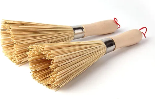 Vista 8 de Paquete de 2 cepillos de bambú para wok, cepillo de limpieza de cocina de bambú
