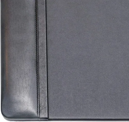 Vista 5 de Dacasso Alfombrilla de escritorio con riel lateral de cuero, 22 x 14, color negro