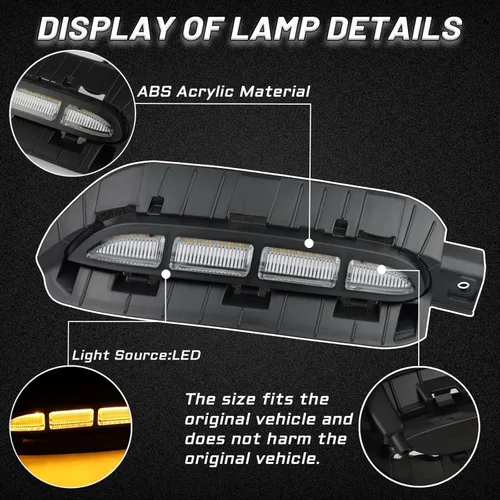 Vista 2 de Switchback Luz antiniebla LED blanca/ámbar para parachoques delantero DRL con función de señal de giro secuencial ámbar Compatible con Kia Sportage
