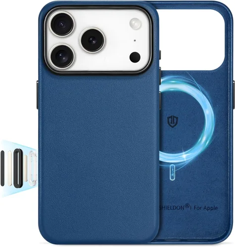 Vista 23 de SHIELDON Funda de cuero genuino para iPhone 17 de 6.3 pulgadas 2025 Compatible con Magsafe, botón de cámara actualizado, carga inalámbrica